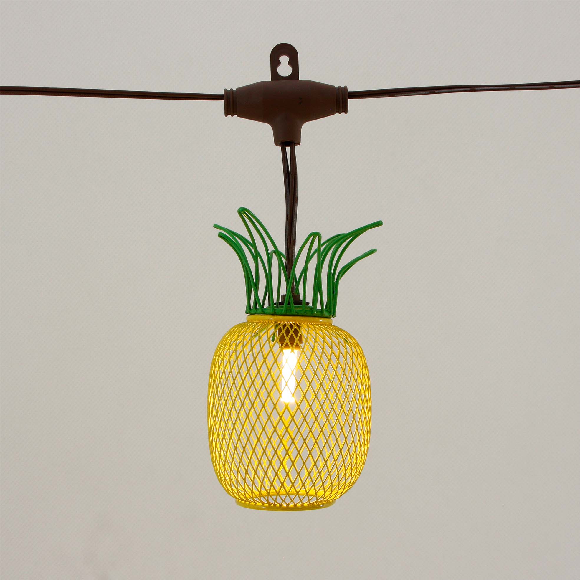 Solar Umbrella String Lights with Wire Pineapple