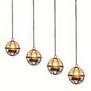 Fast delivery Solar Garden Candles - Wholesale Copper Ball Hanging Solar Tea Light Holders with LED Tea Lights for Outdoor | ZHONGXIN – Zhongxin