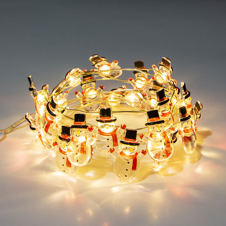 Battery Operated Snowman LED String Lights
