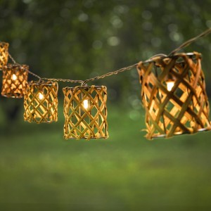 cylinder rattan lantern decorative outfit string lights