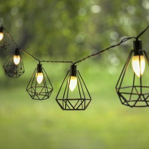 Matt Black Diamond String Lights Wholesale Solar Powered Outdoor String Lights | ZHONGXIN