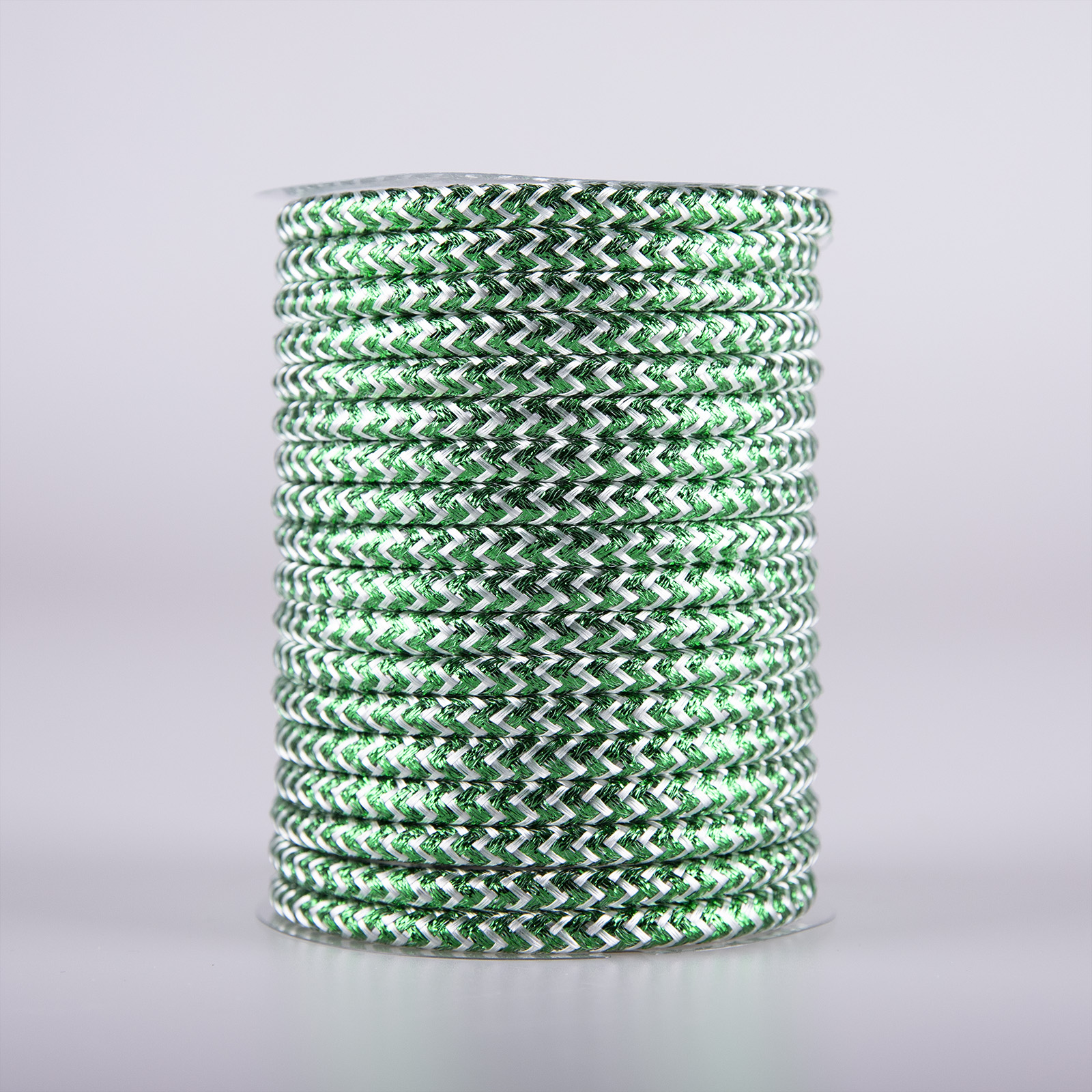 green and White woven nylon wire Rope Lights