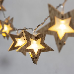 Custom Made Wooden Star String Lights Battery Operated Novelty Lights | ZHONGXIN